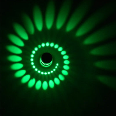 3W Modern Interior Creative Spiral Round Wall Lamp for Club, KTV, Corridor, Aisle, Background Wall Decoration Lamp