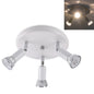 9W Round Three Head LED GU10 Ceiling Light Adjustable Mirror Front Spotlight