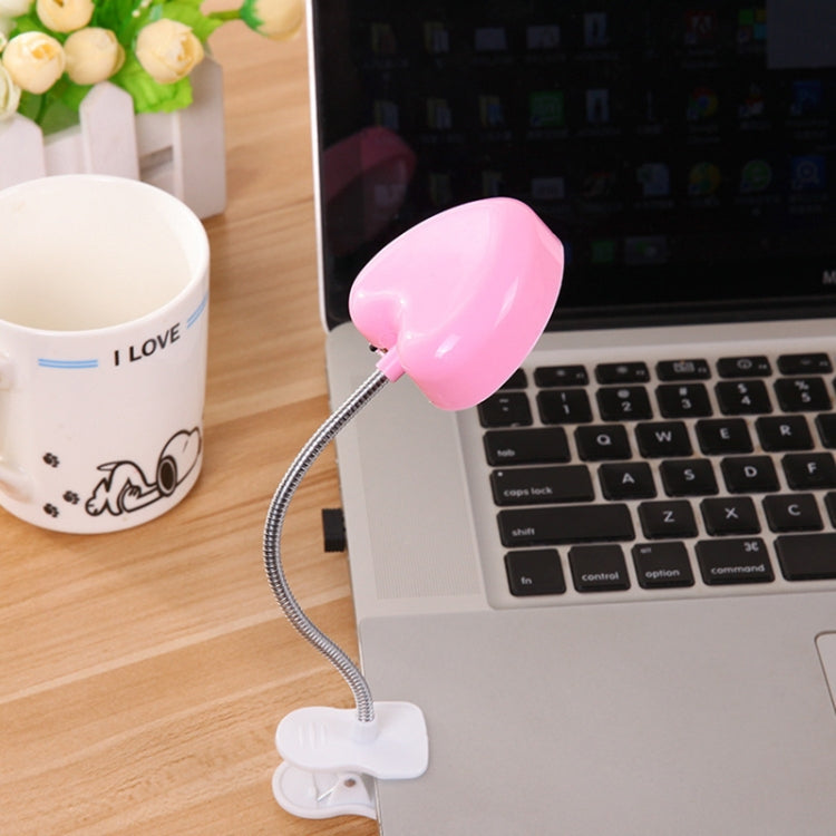 Mini Love Heart Clip LED Book Light Lamps Reading Book Desk Lamp Keyboard Light Eyes-Protect Energy Save Night Lights