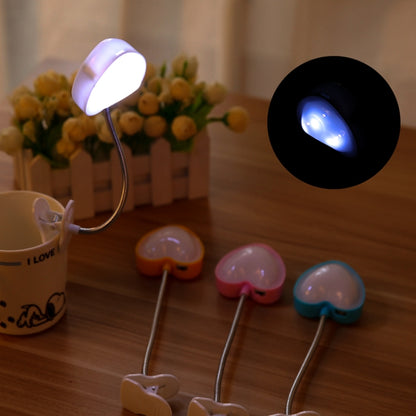 Mini Love Heart Clip LED Book Light Lamps Reading Book Desk Lamp Keyboard Light Eyes-Protect Energy Save Night Lights