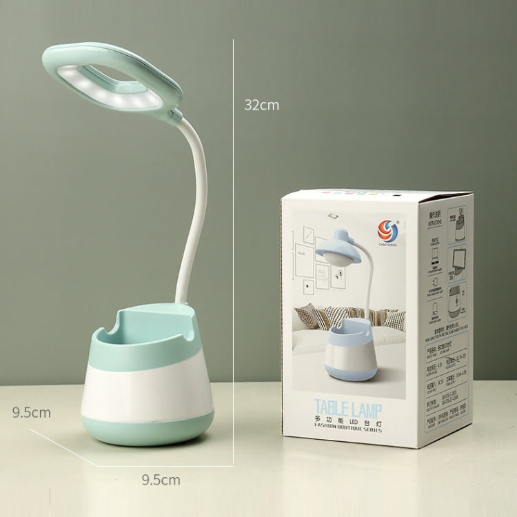 USB Charging LED Desk Light Eye Protection Lamp with Pen Holder and Phone Holder