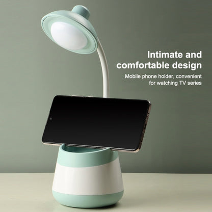 USB Charging LED Desk Light Eye Protection Lamp with Pen Holder and Phone Holder