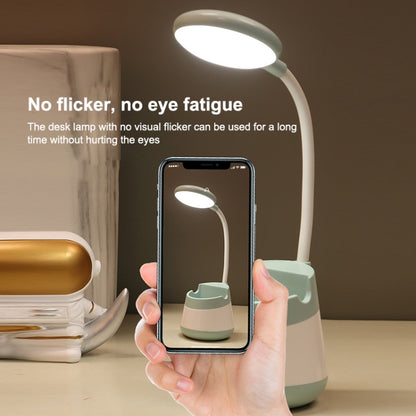 USB Charging LED Desk Light Eye Protection Lamp with Pen Holder and Phone Holder