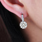 925 Sterling Silver Women Shiny Shape Micro-inserts Zircon Earrings, White, Black, Pink, Red, Water Blue