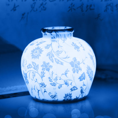 QH-28 Blue-and-white Porcelain Silicone Night Light USB Bedroom Bedside Lamp Pat Sensor Lamp