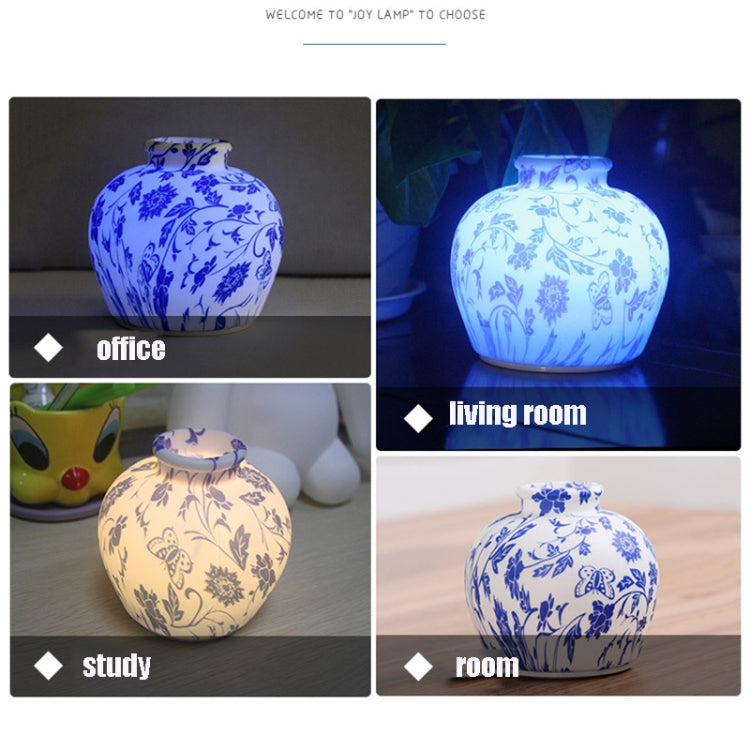 QH-28 Blue-and-white Porcelain Silicone Night Light USB Bedroom Bedside Lamp Pat Sensor Lamp