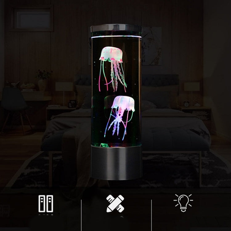 Cylindrical LED Simulation Jellyfish Light USB Powered Colorful Jellyfish Atmosphere Light