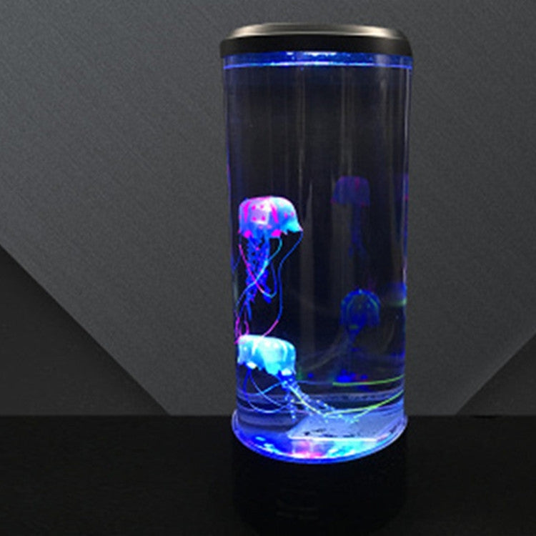 Cylindrical LED Simulation Jellyfish Light USB Powered Colorful Jellyfish Atmosphere Light