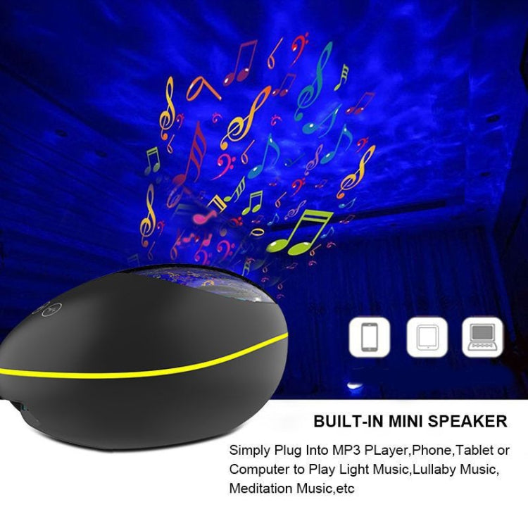 HMT-01  Remote Control Lucky Stone Ocean Projection Light LED Colorful Atmosphere Night Light USB Multifunctional Bluetooth Speaker