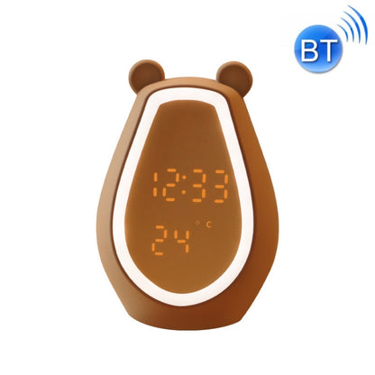 Bear Alarm Clock LED Digital Silent Bedside Lamp Bluetooth Speaker USB Charging Children Cartoon Night Light