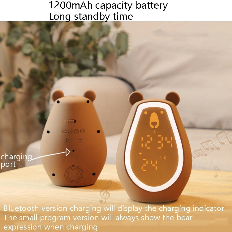 Bear Alarm Clock LED Digital Silent Bedside Lamp Bluetooth Speaker USB Charging Children Cartoon Night Light