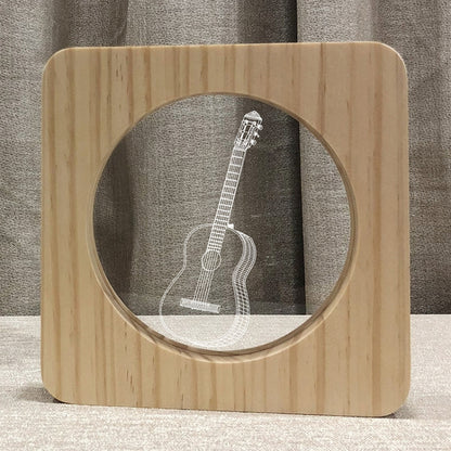 FS-A3272W Guitar Musical Instrument Solid Wood Frame Night Light