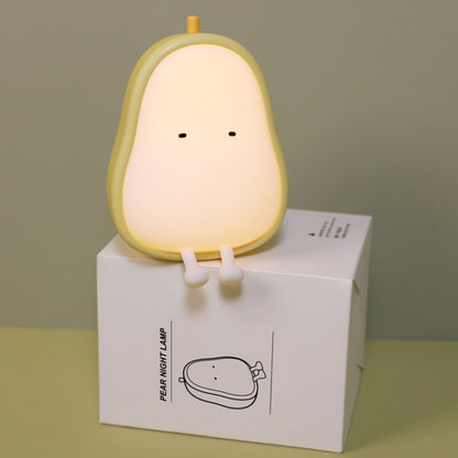 Pear Shape Night Light Silicone Soft Bedroom Warm Light LED Night Light