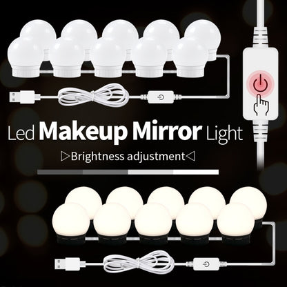 3 Color Temperature Mirror Front Lamp USB Simple Bathroom Makeup Light Bulbs