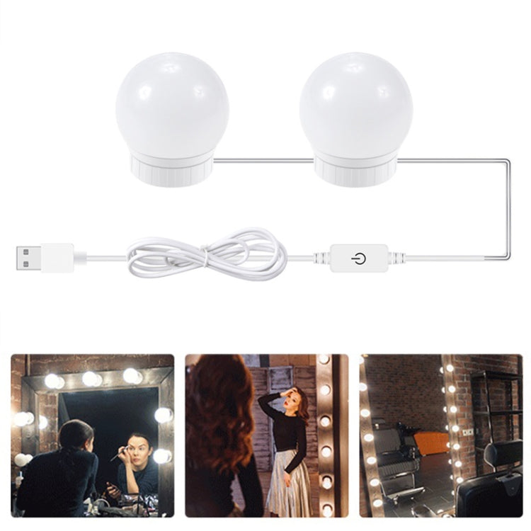 LED Mirror Front Lamp USB Adjustable Brightness Makeup Fill Light Bulbs