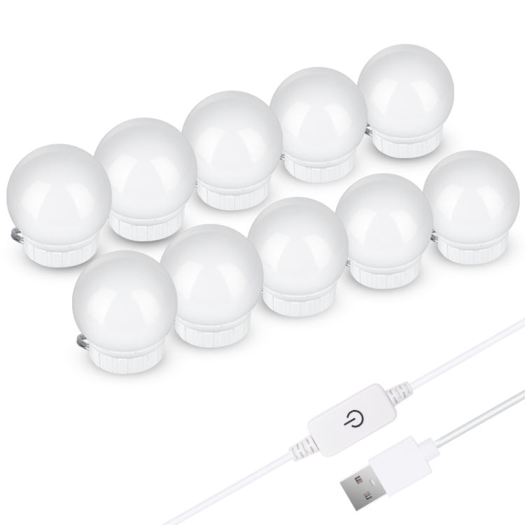 LED Mirror Front Lamp USB Adjustable Brightness Makeup Fill Light Bulbs