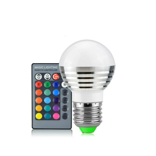 3W RGB LED Bulb 16 Color Magic Night Lamp Dimmable Stage Light with 24-keys Remote Control