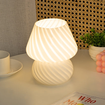 PJ-104 5W Mushroom Glass Bedroom Bedside Table Decoration Table Lamp, CN Plug, Specification：