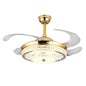 Invisible Crystal Fan LED Chandelier Home Living Room Bedroom Variable Frequency Ceiling Fan Light with Remote Control