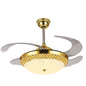 Invisible Crystal Fan LED Chandelier Home Living Room Bedroom Variable Frequency Ceiling Fan Light with Remote Control