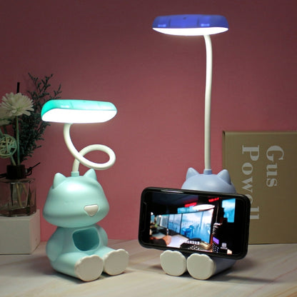 2 PCS FY6601 Cartoon Pen Holder Reading Desk Lamp LED Eye Protection Dormitory Student Bedroom Lamp