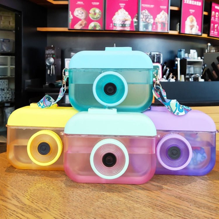 Camera Plastic Cup Children Straw Juice Cup Travel Leisure Water Cup