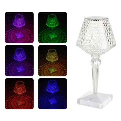 Bedside Crystal Table Lamp LED Wine Glass Night Light, Specification: