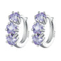 SCE1533 Purple Flower Vermiculite Ear Buckle 925 Silver Earrings, SCE1533