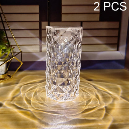 2 PCS SF-001A 1.5V Rose Ambient Light Bedside Crystal LED Desk Lamp