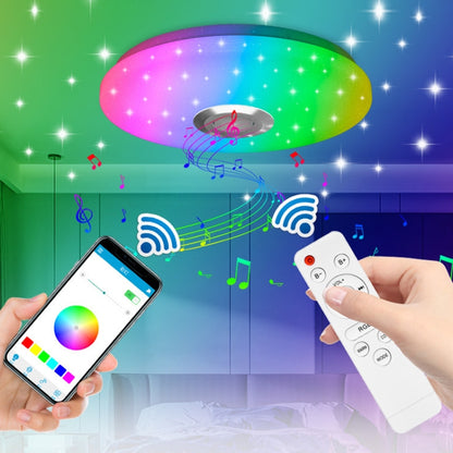 Remote Control Bluetooth LED Ceiling Lamp RGB Music Rhythm Color Changing Lamp