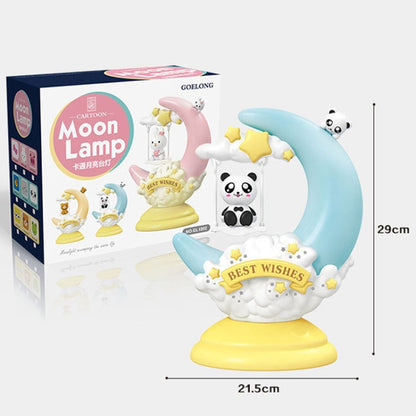 GOELONG Cartoon Moon Table Lamp Children Room Animal Night Light, Plug: