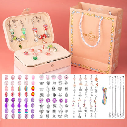 Children DIY Beaded Bracelet Double Layer Jewelry Box Set, 132pcs/sets Pink+Color, 132pcs/sets Pink+Purple, 132pcs/sets Pink+Blue, 132pcs/sets Pink+Red, 132pcs/sets Pink+Green, 132pcs/sets Color+Purple, 132pcs/sets Color+Blue, 132pcs/sets Color+Red