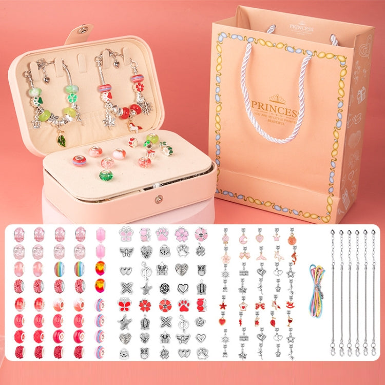 Children DIY Beaded Bracelet Double Layer Jewelry Box Set, 132pcs/sets Pink+Color, 132pcs/sets Pink+Purple, 132pcs/sets Pink+Blue, 132pcs/sets Pink+Red, 132pcs/sets Pink+Green, 132pcs/sets Color+Purple, 132pcs/sets Color+Blue, 132pcs/sets Color+Red