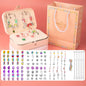 Children DIY Beaded Bracelet Double Layer Jewelry Box Set, 132pcs/sets Pink+Color, 132pcs/sets Pink+Purple, 132pcs/sets Pink+Blue, 132pcs/sets Pink+Red, 132pcs/sets Pink+Green, 132pcs/sets Color+Purple, 132pcs/sets Color+Blue, 132pcs/sets Color+Red