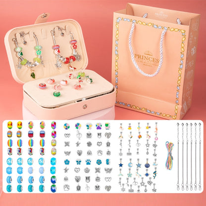 Children DIY Beaded Bracelet Double Layer Jewelry Box Set, 132pcs/sets Pink+Color, 132pcs/sets Pink+Purple, 132pcs/sets Pink+Blue, 132pcs/sets Pink+Red, 132pcs/sets Pink+Green, 132pcs/sets Color+Purple, 132pcs/sets Color+Blue, 132pcs/sets Color+Red