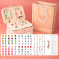 Children DIY Beaded Bracelet Double Layer Jewelry Box Set, 132pcs/sets Pink+Color, 132pcs/sets Pink+Purple, 132pcs/sets Pink+Blue, 132pcs/sets Pink+Red, 132pcs/sets Pink+Green, 132pcs/sets Color+Purple, 132pcs/sets Color+Blue, 132pcs/sets Color+Red