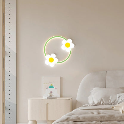 Children Room Warm Bedside Sunflower Wall Lamp