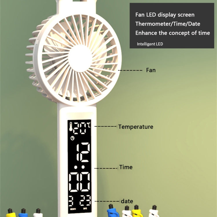 Double Head Lighting LED Fan Desk Lamp with Pen Holder & Clock