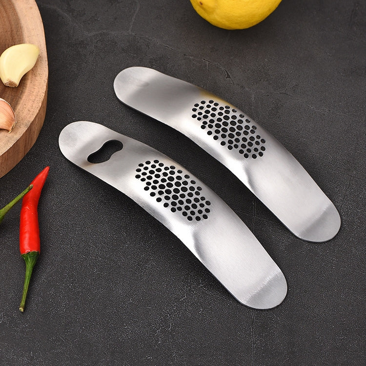 WGKT0089 430 Stainless Steel Boat Shaped Garlic Grinder Manual Garlic Press Tools Kitchen Gadgets