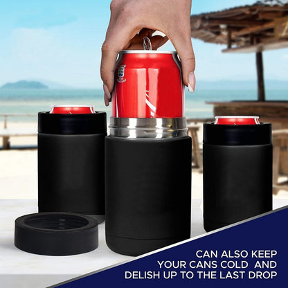 Double Vacuum 12oz Coke Can Insulated Mug 304 Stainless Steel Beer Cooler With Bottle Opener