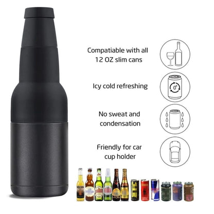 Double Vacuum 12oz Coke Can Insulated Mug 304 Stainless Steel Beer Cooler With Bottle Opener