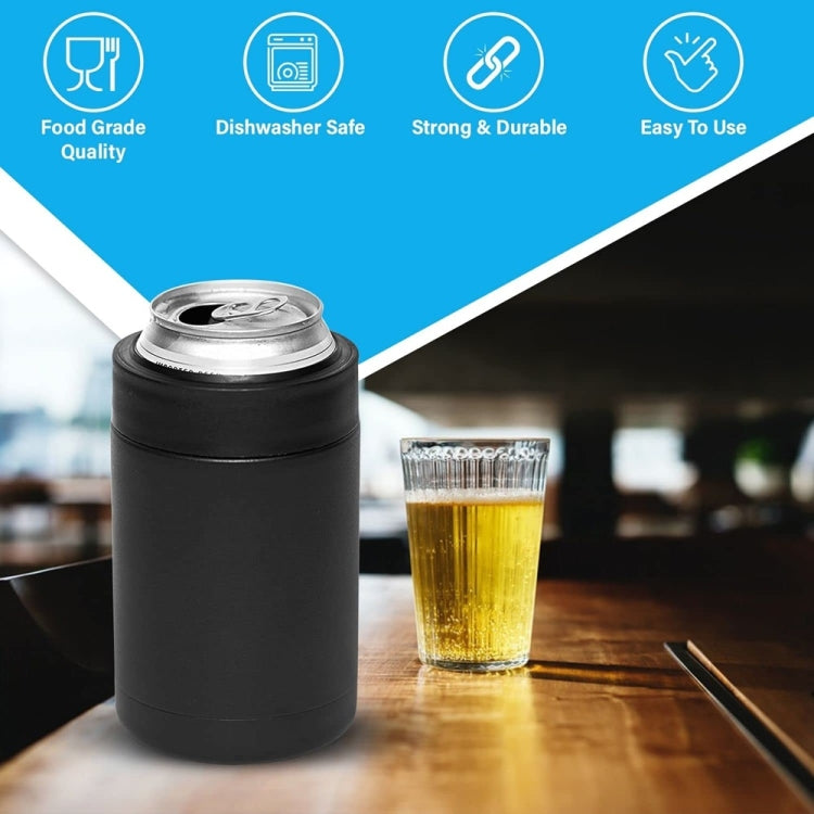 Double Vacuum 12oz Coke Can Insulated Mug 304 Stainless Steel Beer Cooler With Bottle Opener