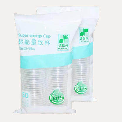 50pcs /Pack 180ml Disposable Cup Transparent PP Thickened Aviation Water Cup