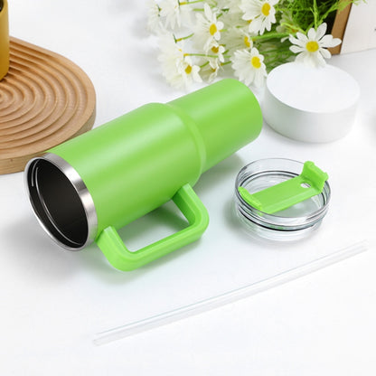 40oz Car Cup Double-Layer Vacuum Cup With Straw Handle Stainless Steel Thermos Cup