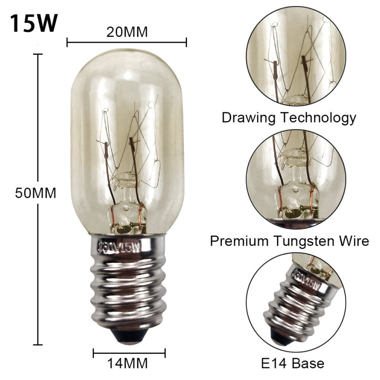 220V 15W E14 Screw Light Refrigerator Light Bulb Microwave Oven Sewing Machine Machine Bulb