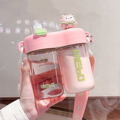 840ml Cartoon Doll Double-Drinking Kettle Cute High Temperature Resistant Portable Water Cup