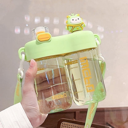 840ml Cartoon Doll Double-Drinking Kettle Cute High Temperature Resistant Portable Water Cup