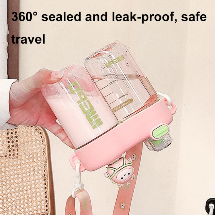 840ml Cartoon Doll Double-Drinking Kettle Cute High Temperature Resistant Portable Water Cup