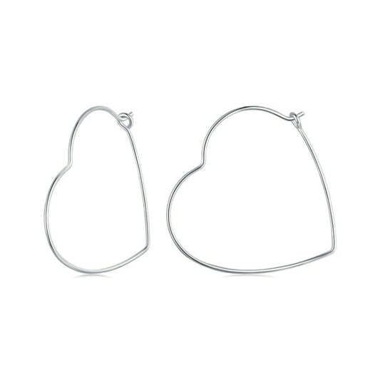 S925 Sterling Silver Zircon Love Heart Earrings