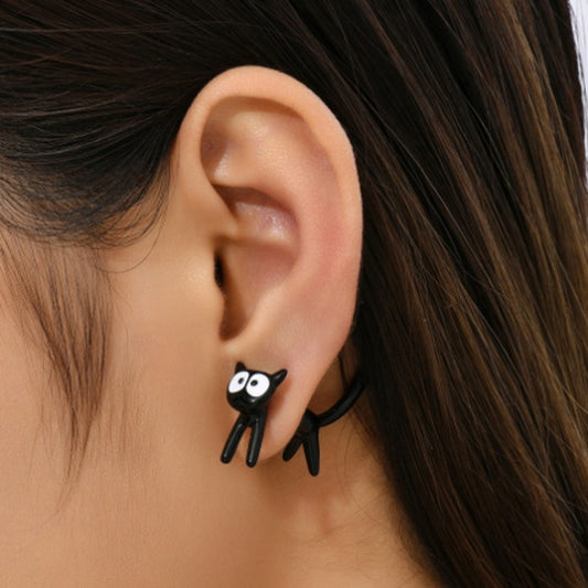 1pair Cute Cats Simple Ear Studs Ladies Detachable Earrings